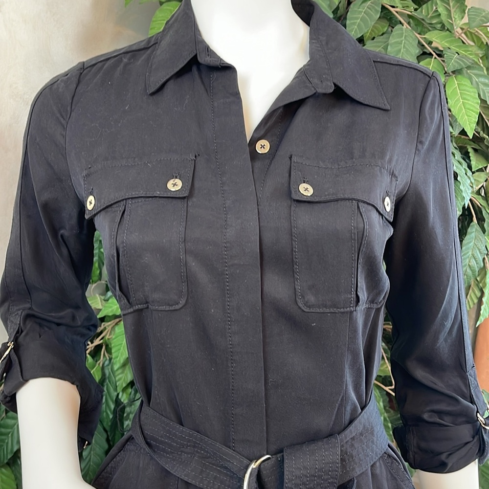 WHBM TWILL SHIRT DRESS WITH REMOVABLE BELT - Picture 6 of 12
